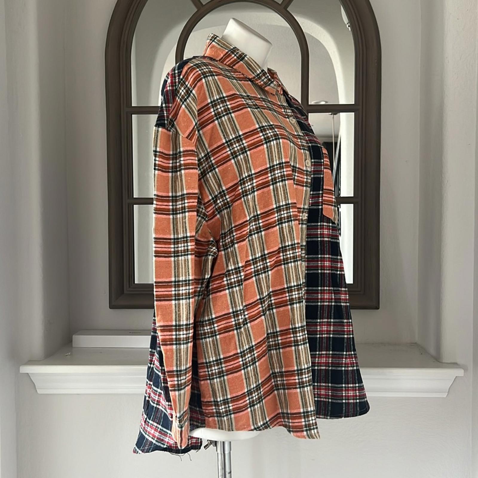 New Look Plaid Button Front Shirt, Size 2X New w/Tag