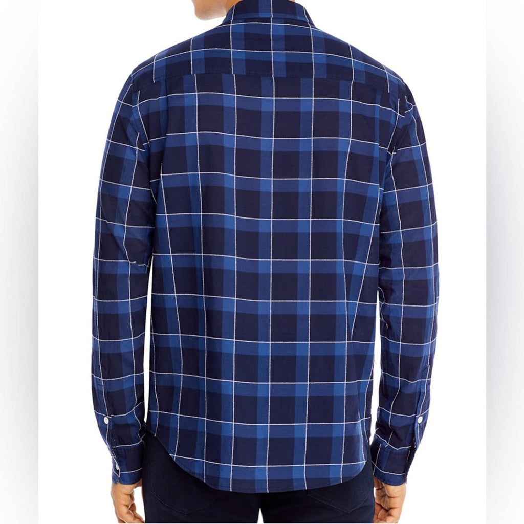 FRAME Cotton Ultra-Lightweight Windowpane Plaid Button-Up Shirt Size L New w/Tag