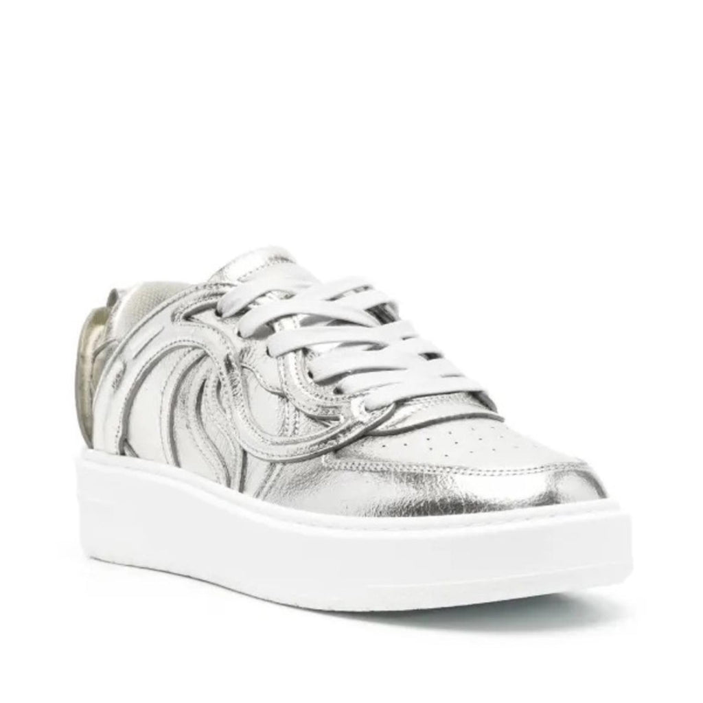 Stella McCartney S-Wave Lace Up Sneakers, Metallic Size 35 NEW w/Dust Bag $830