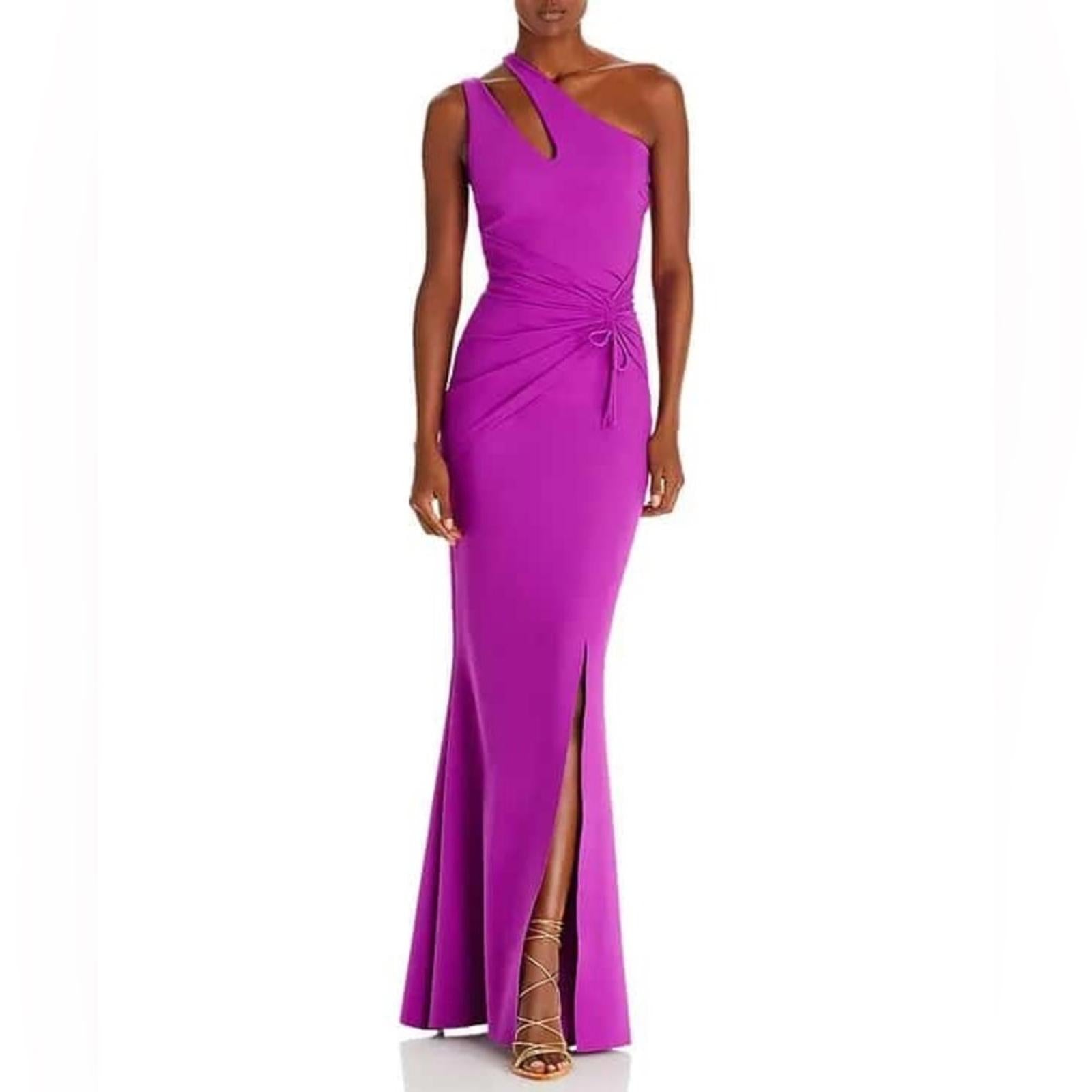 Chiara Boni Costanza Long One-Shoulder Gown in Magneta, Size US14 EU50 NWT $995