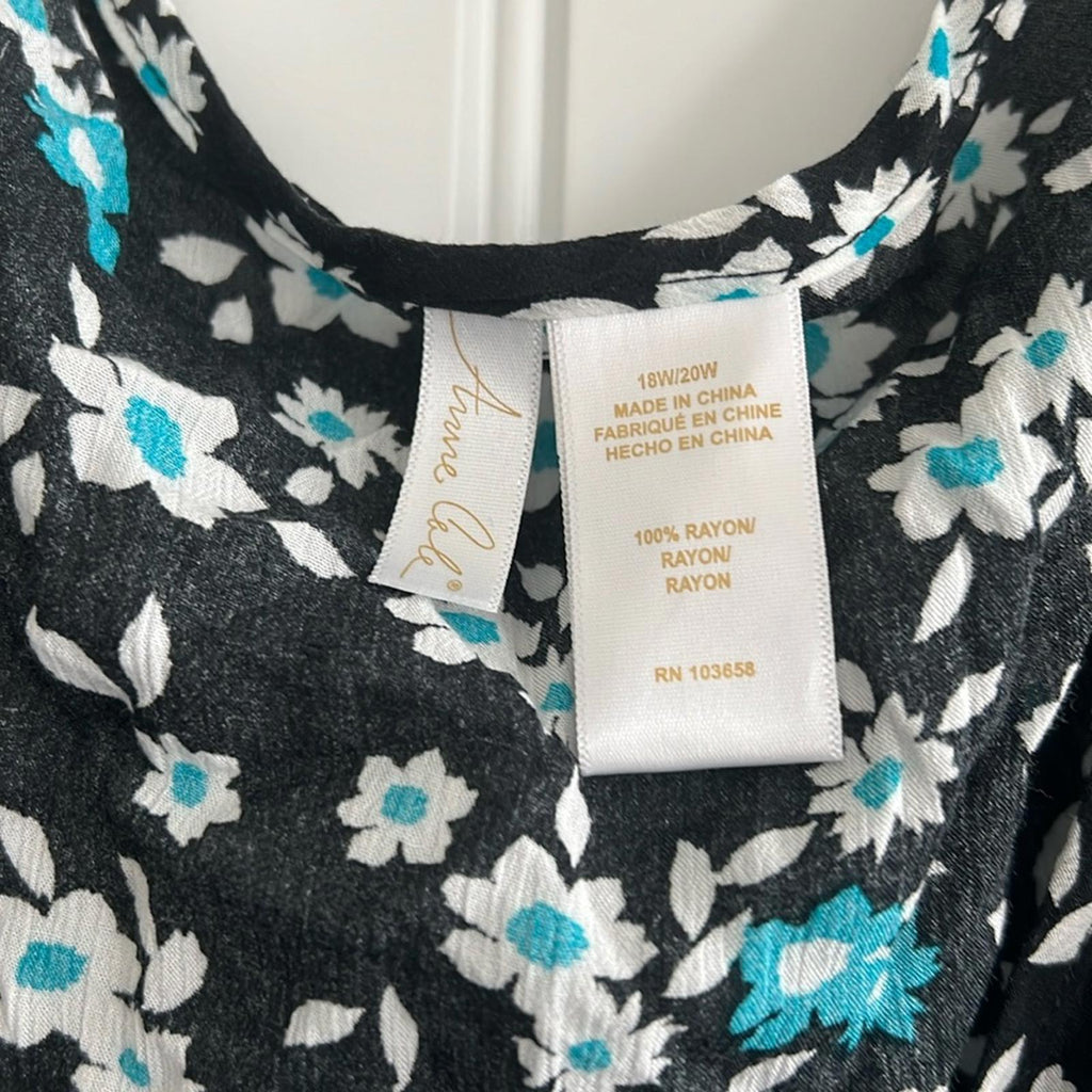 New ANNE COLE V-Neck Ruffle Trim Sleeves Swimsuit Cover Up, 18W\20W New w/Tag