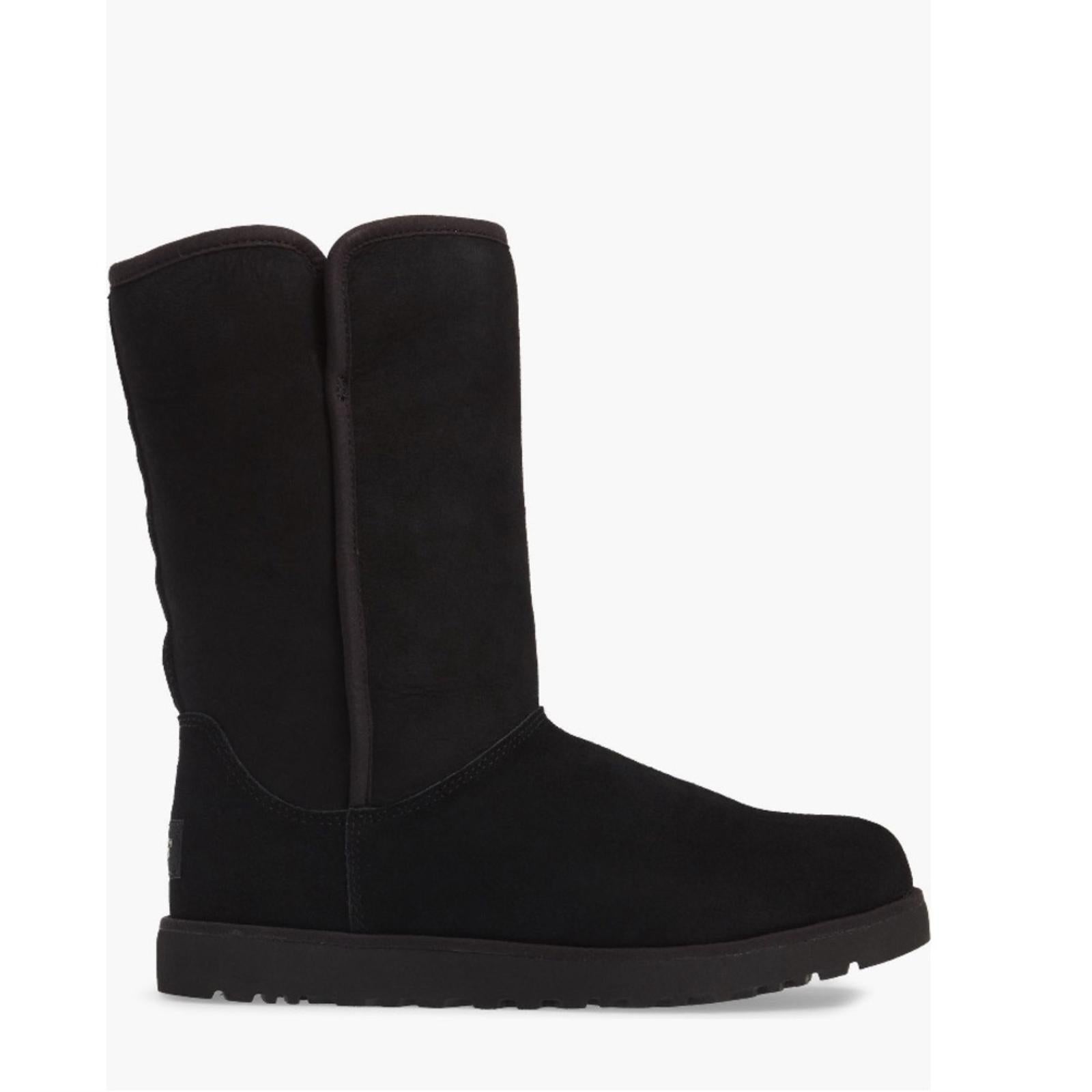UGG Michelle BLACK Pull-On Suede Fur Lined Boots, Size EU40/ US9 NWT S/N 1013462