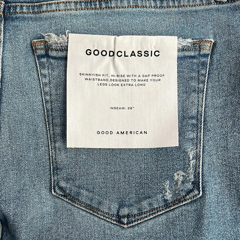 Good American Good Classic High-Rise Jeans in Light Blue, NWT, Size 16