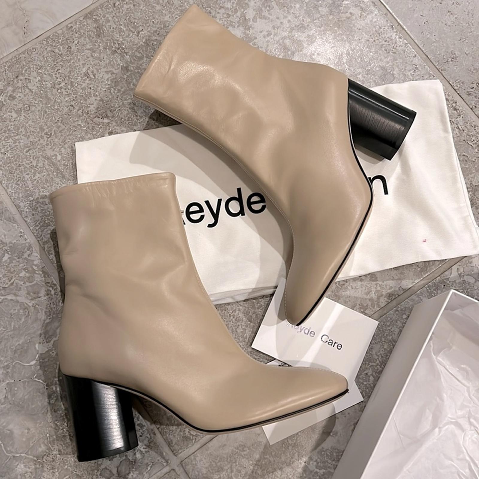 AEYDE Alena Nappa Leather Latte Boots, NEW, EU Size 40