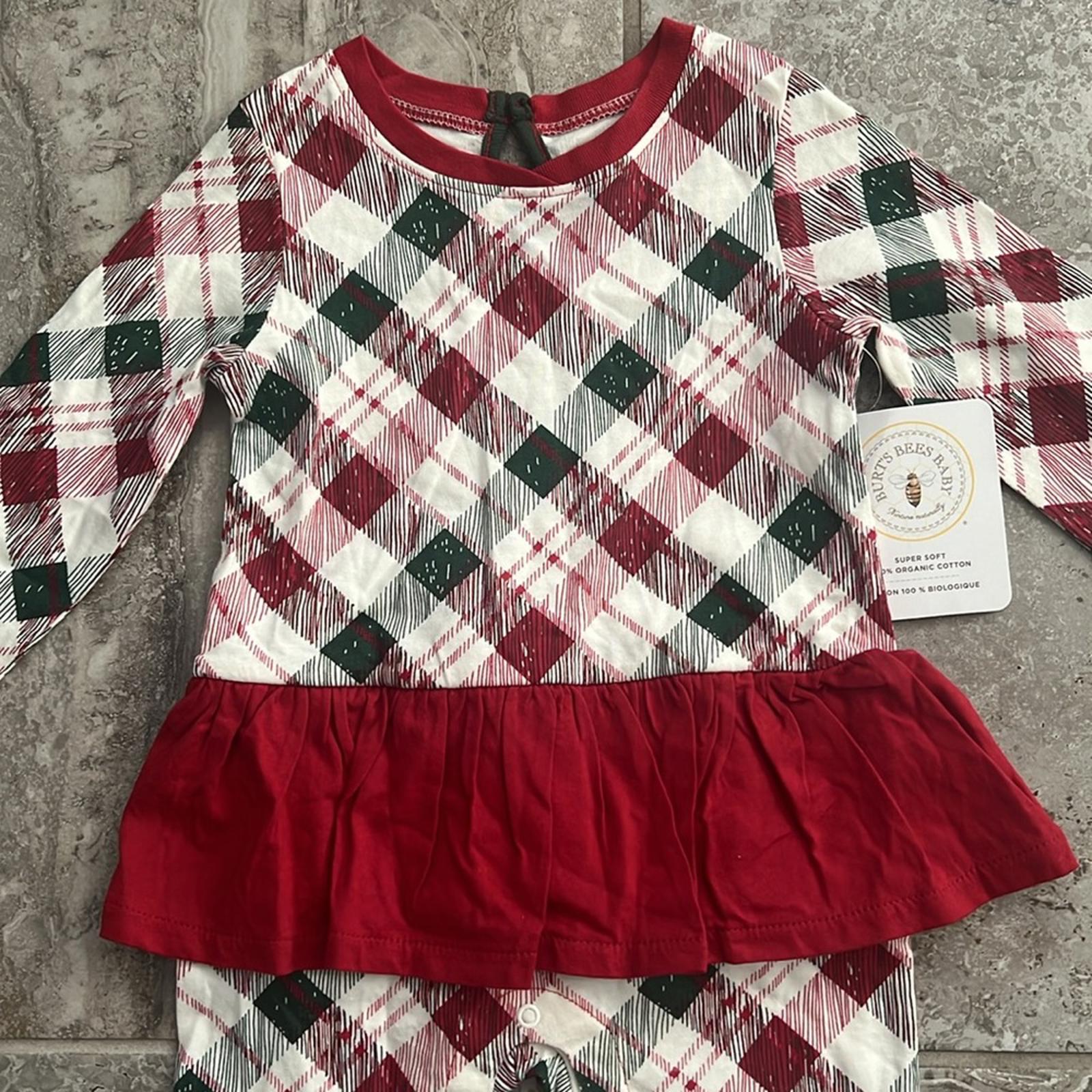 Burt's Bees Baby Girls Long Sleeve Ruffle Bottom One Piece Jumpsuit Size 18M NWT