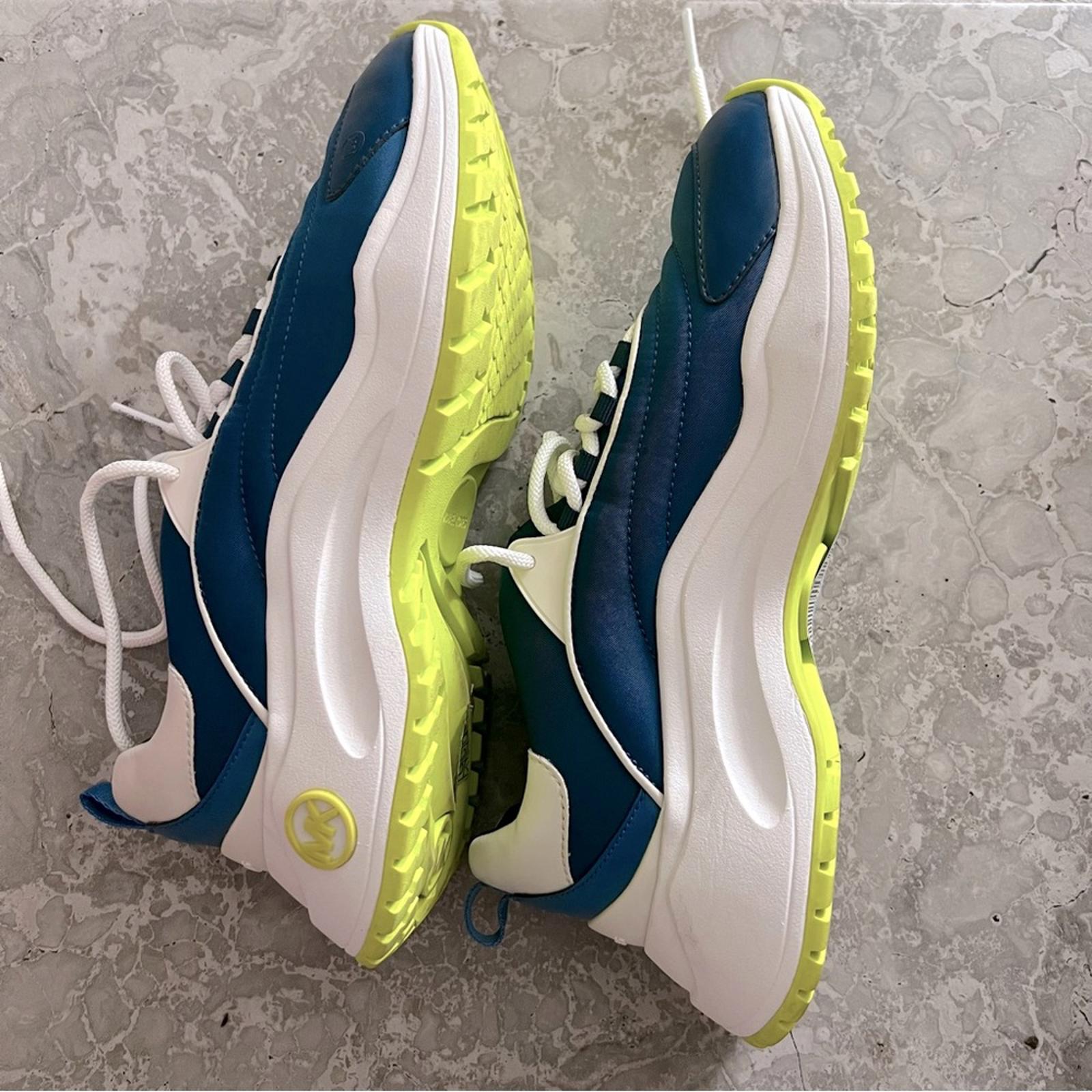Michael Kors Dara Color-Block Nylon Trainers, River Blue Size 8.5M Retail $195