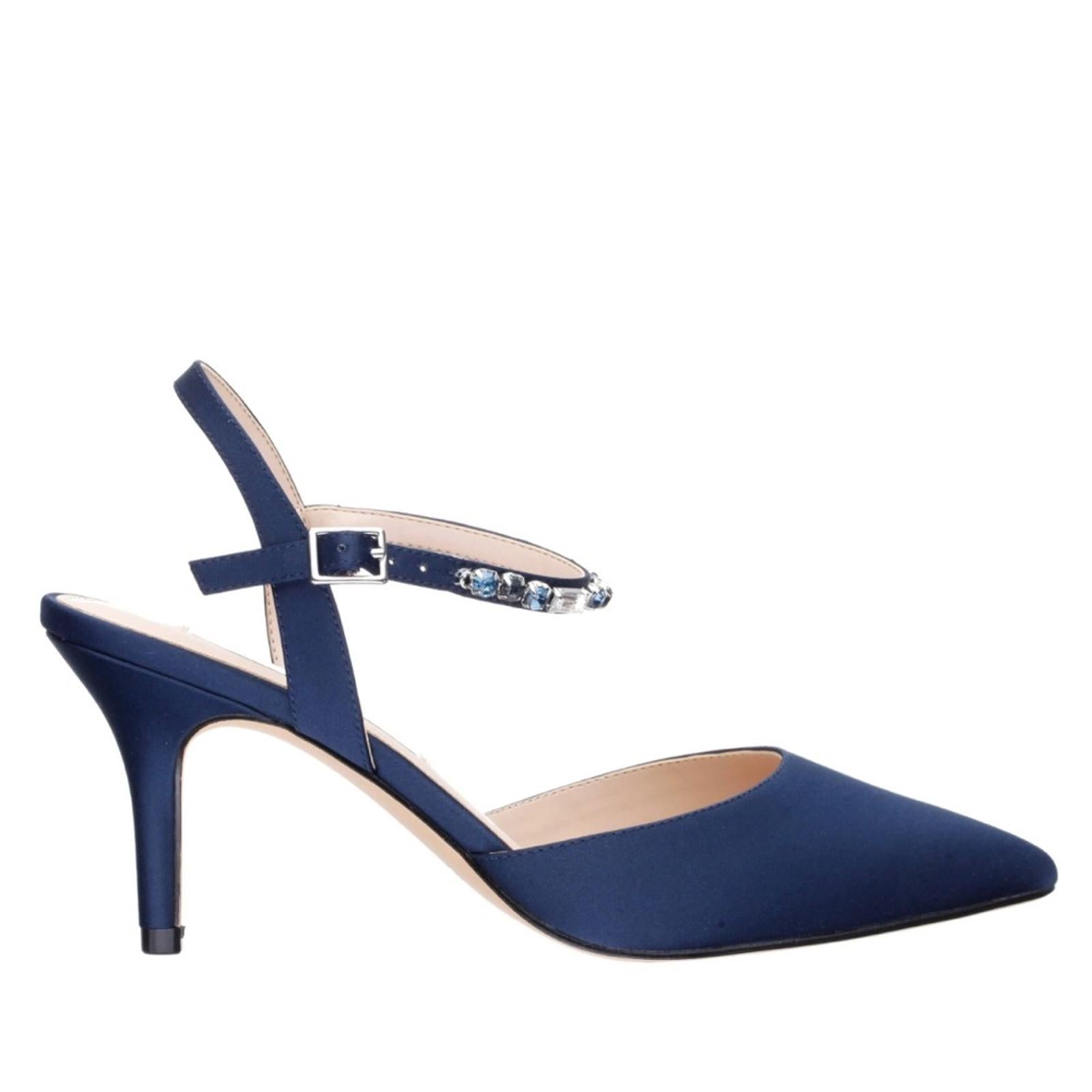 NEW Nina Tucker Crystal Dress Pump, New Navy Luster Satin Size 10M (New in Box)