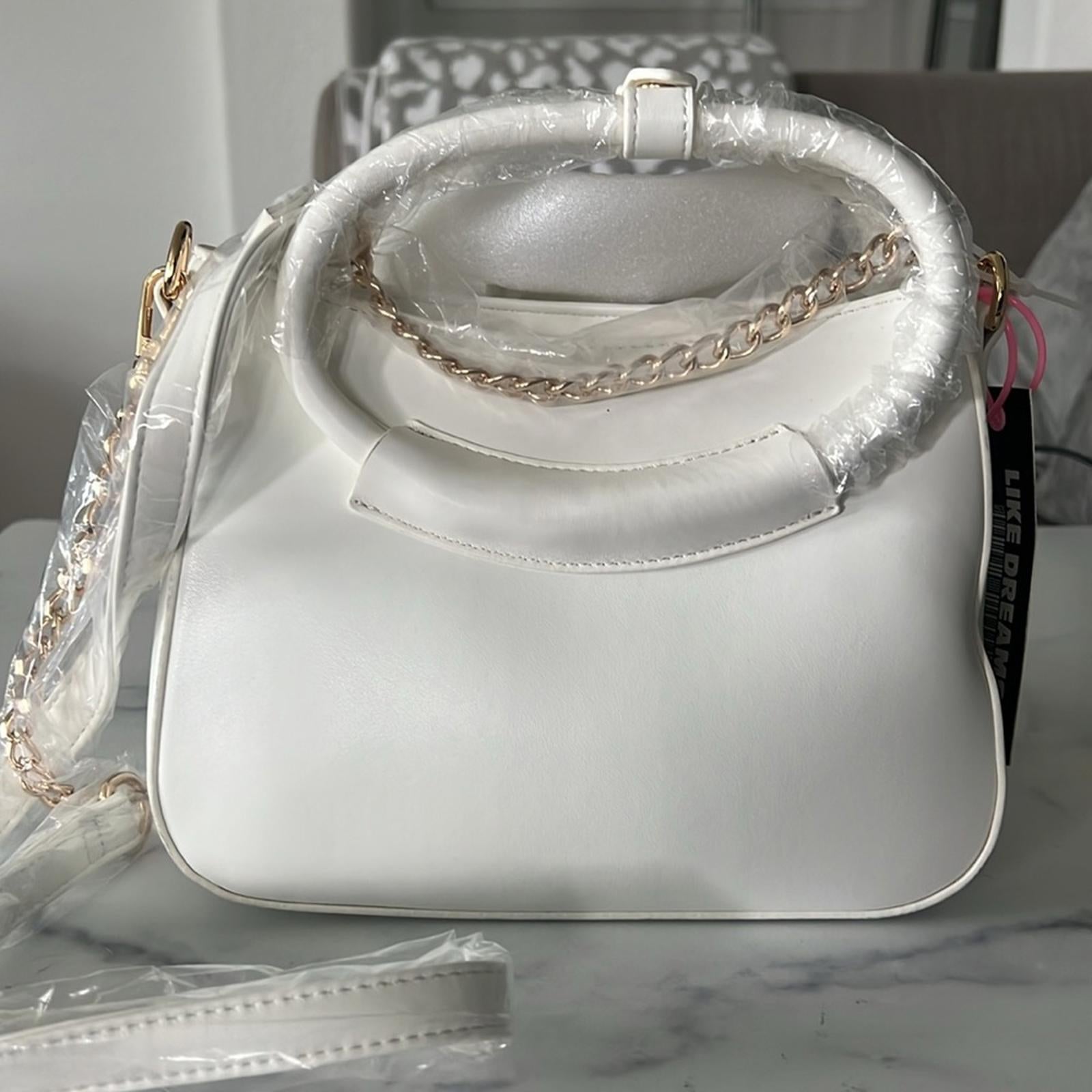 Like Dreams Madeline Bow Small Crossbody Bag in Cream White, NWT