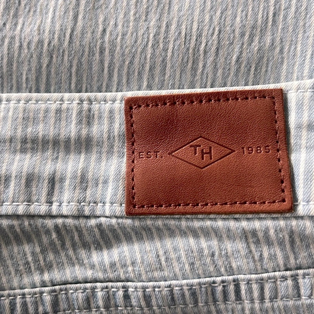 Tommy Hilfiger Tribeca Striped Straight-Leg Ankle Jeans in Railroad Stripe, NWT
