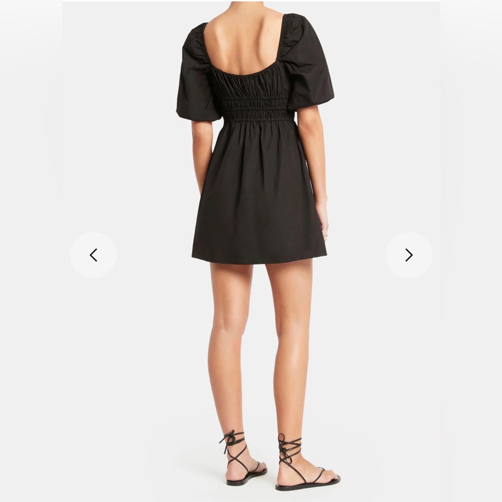 NWT Faithfull the Brand Marinelli Smocked Minidress, Black Size 6 (Sold Out)