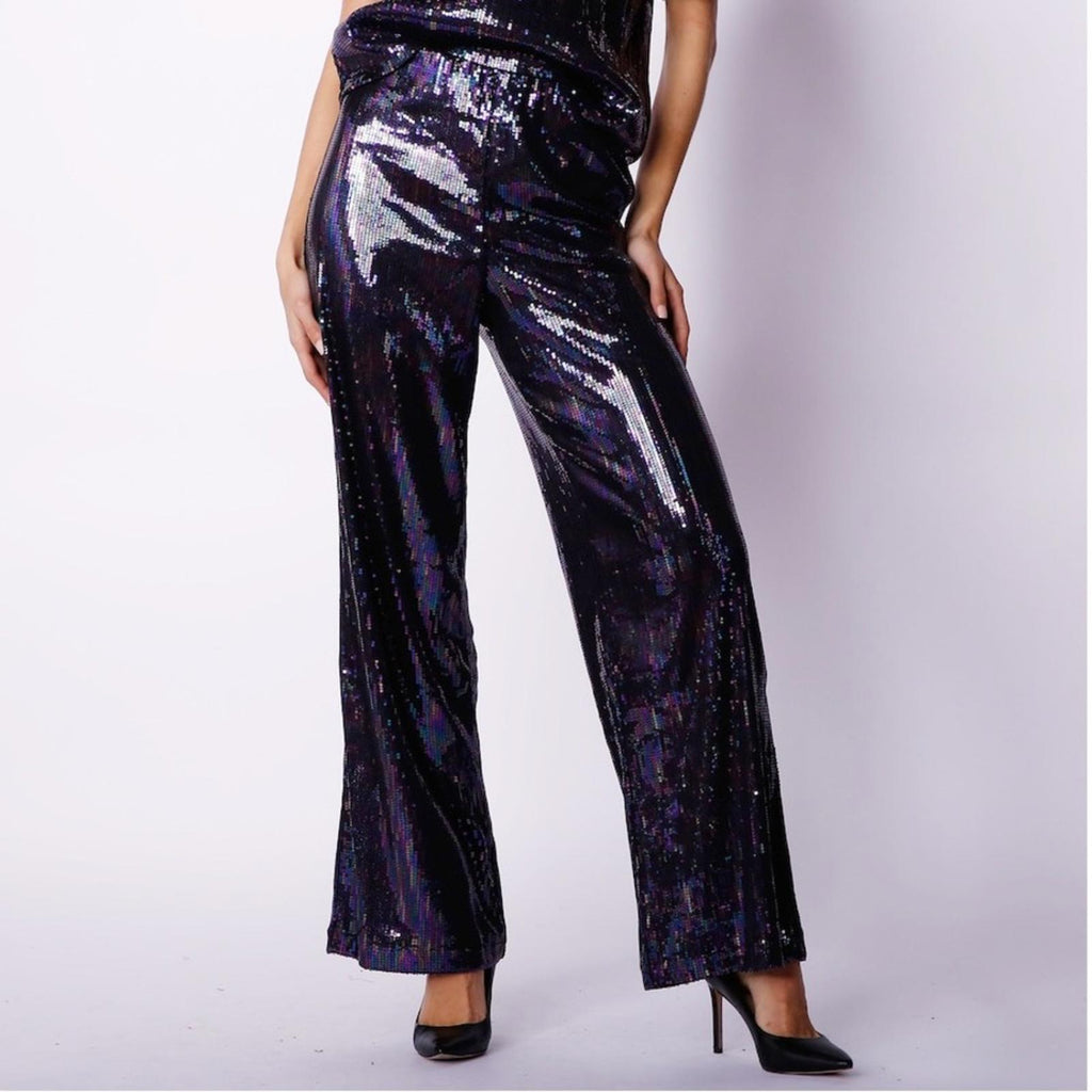 Crystal Kobe Stretch Sequin Pants, Size M New with Tag Retail $179