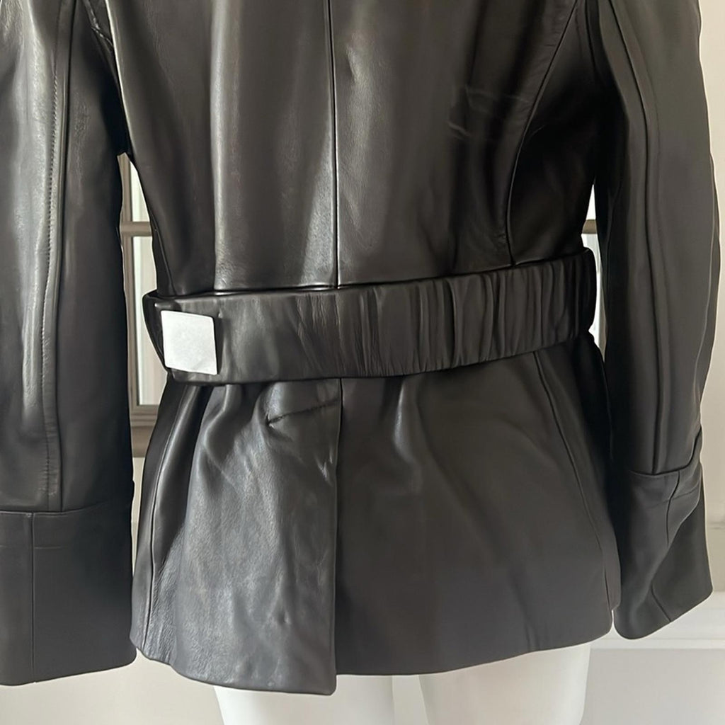 Vince 100% Lamb Leather Safari Jacket in Brown, Size M New w/Tag Retail $1495
