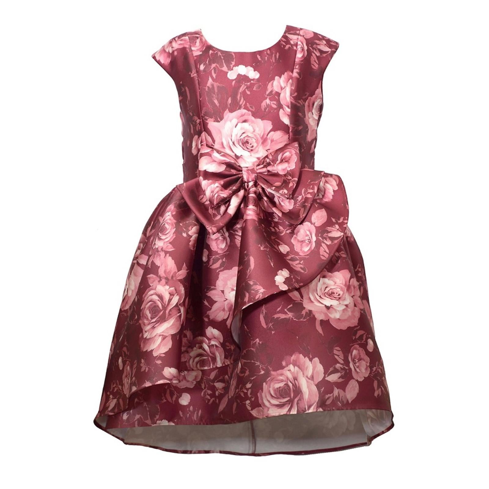 Bonnie Jean Mikado Bow Front Dress in Burgundy, Big Girl’s Size 14, New w/Tag