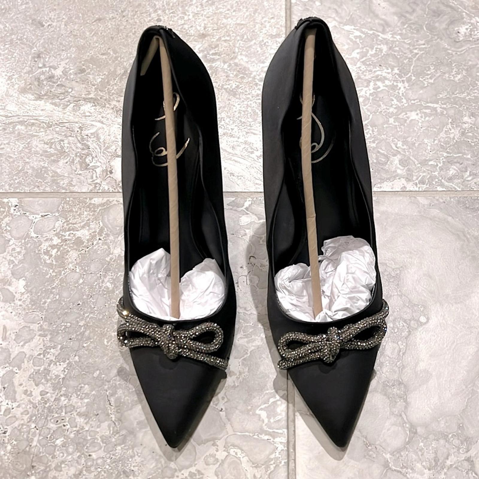 Sam Edelman Deela Evening Bow Pump in Black Satin, Size 11 New in Box w/Dust Bag