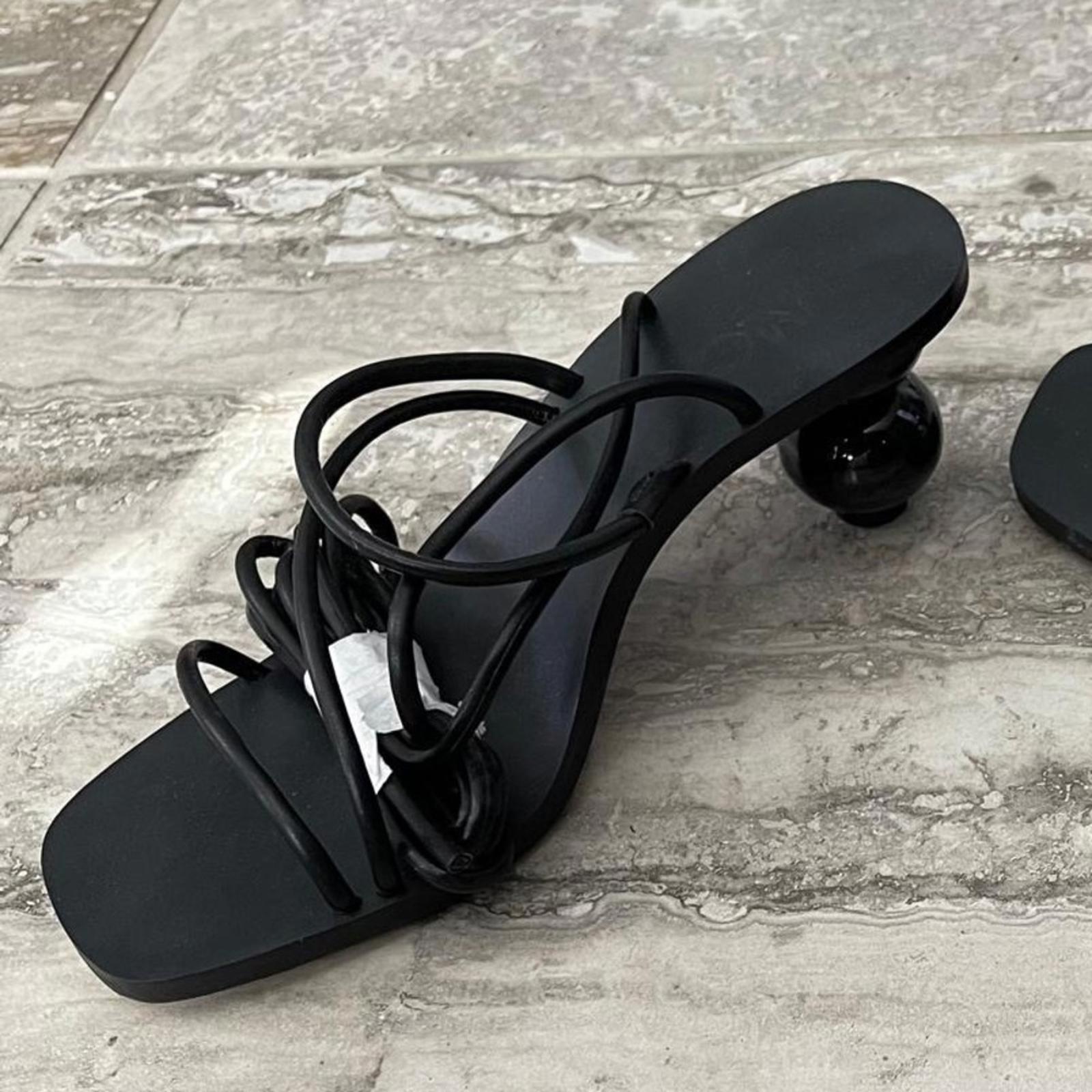 INC Chedel BLACK Lace-Up Ankle-T Sandals, Size 6 New in Box $79.50