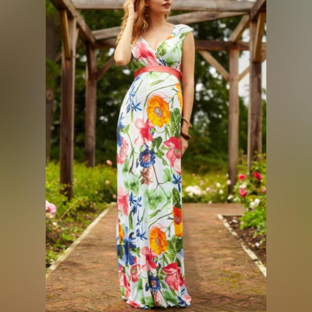 Tiffany Rose Alana Jersey Maxi Maternity Dress in Hawaiian Breeze Size 2(US 6-8)