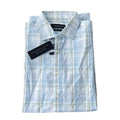 The Men’s Store Bloomingdale’s Plaid Button Up Dress Shirt Blue Sage Size M NWT