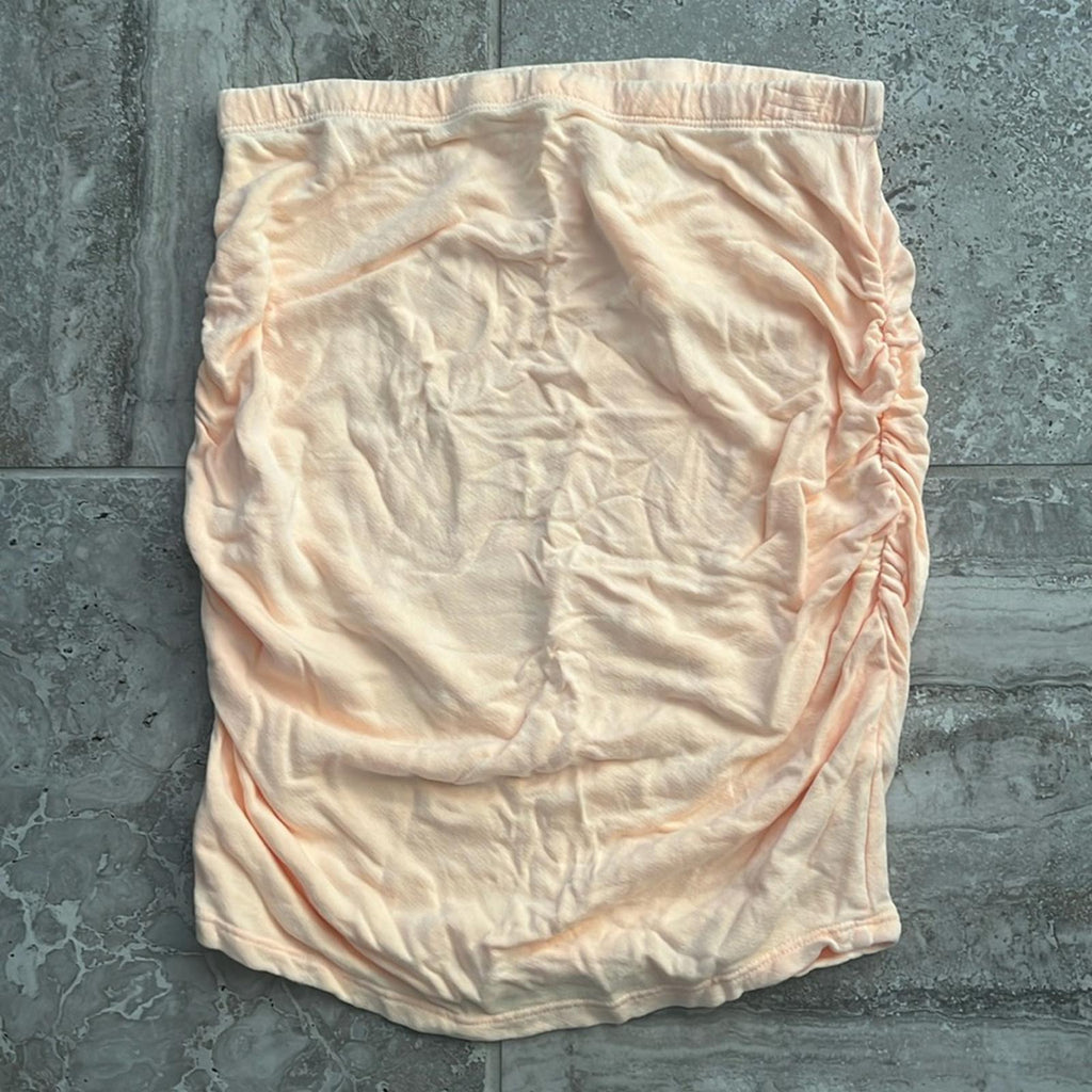 Sundry Anthropologie Peach Mini Skirt w/Side Ruching, Size 2(Medium) Retail $106