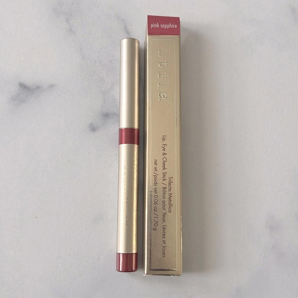 Stila Trifecta Lip, Eye, & Cheek Stick, Metallica Pink Sapphire New in Box
