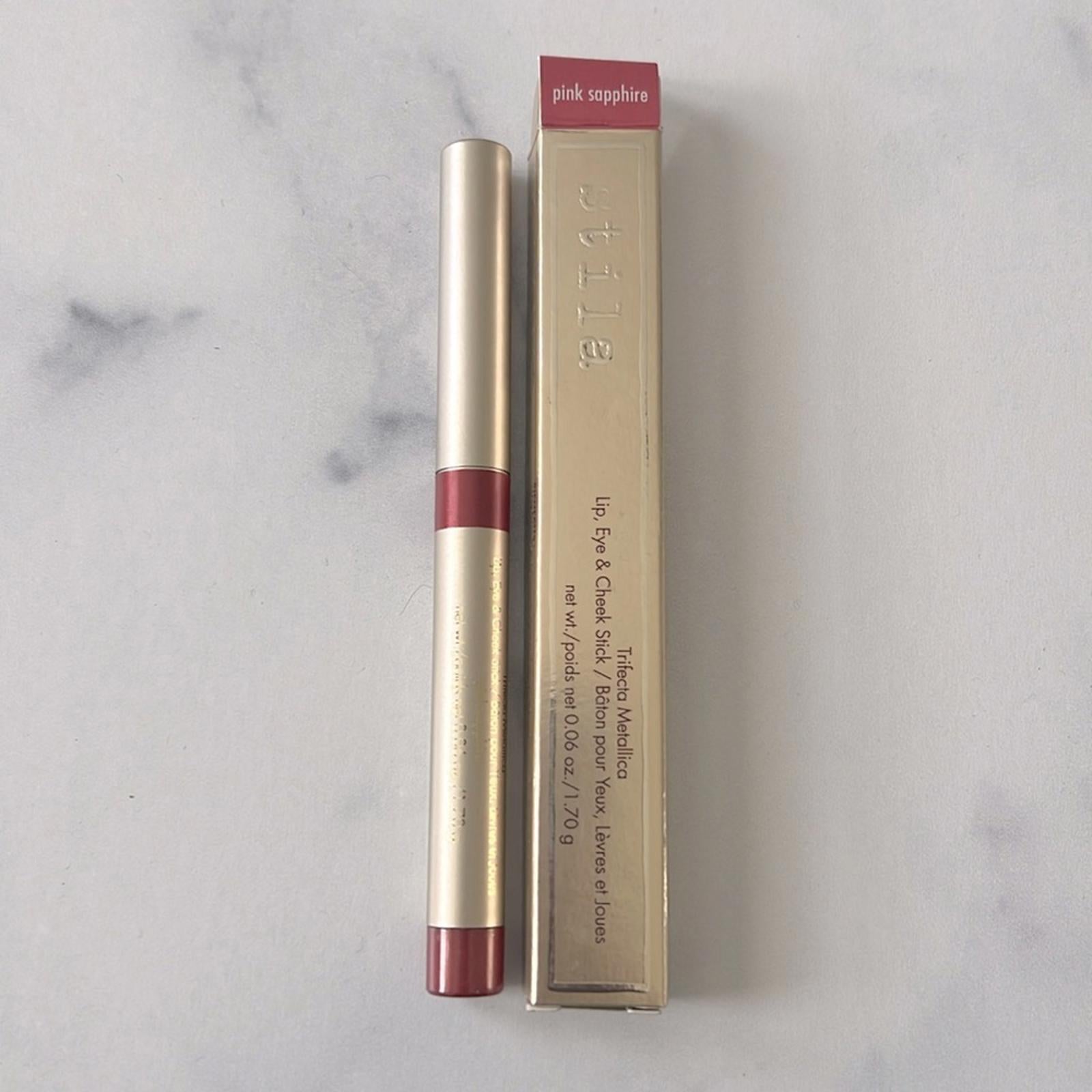 Stila Trifecta Lip, Eye, & Cheek Stick, Metallica Pink Sapphire New in Box
