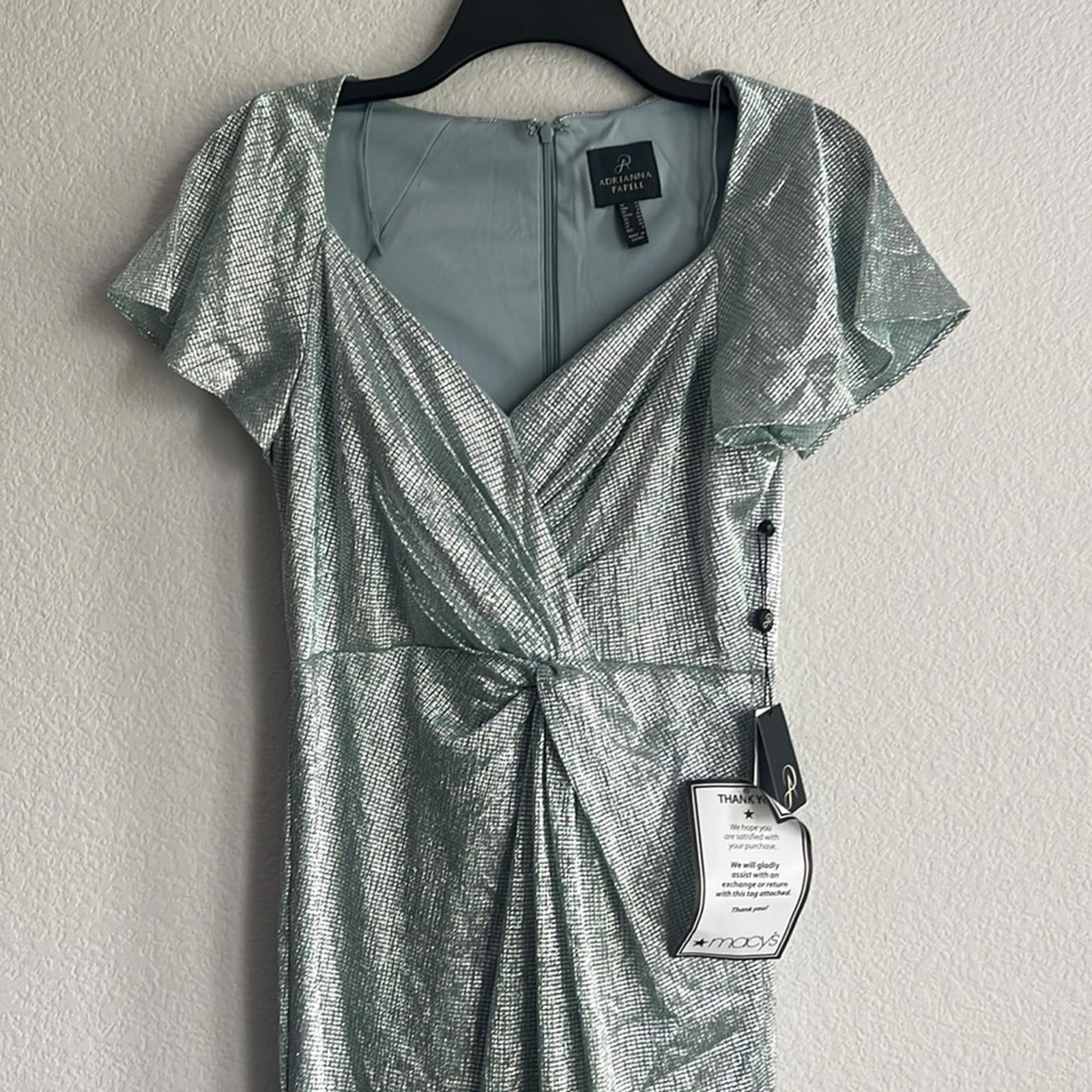 Adrianna Papell Twist Front Flutter Sleeve Formal Maxi Dress, NWT, Size 4