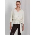 Lauren Ralph Lauren Jersey Peplum Blouse in WinterCream, Size XXL New w/Tag