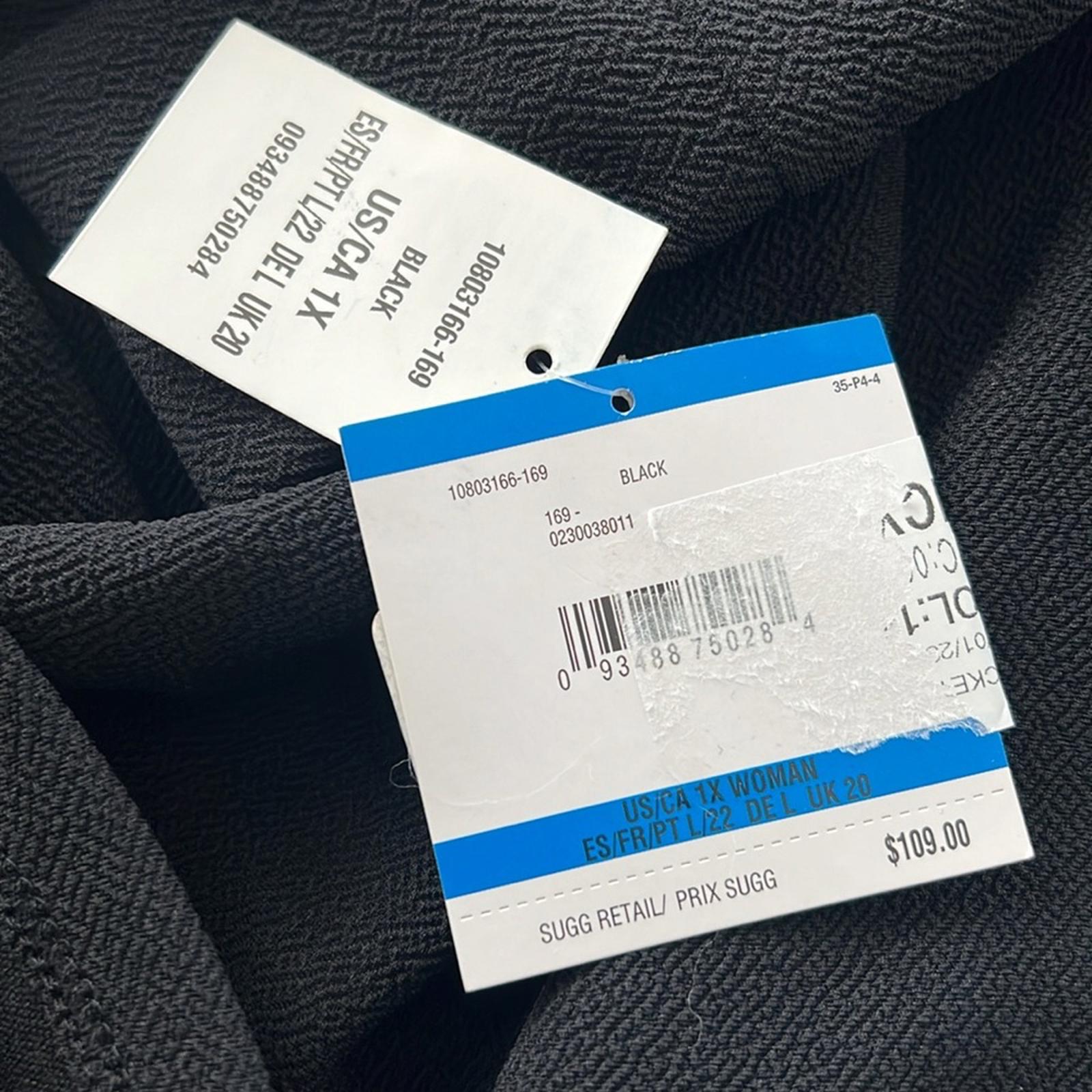 KASPER Plus Size Open-Front Cardigan in Black, Size 1X New w/Tag $109