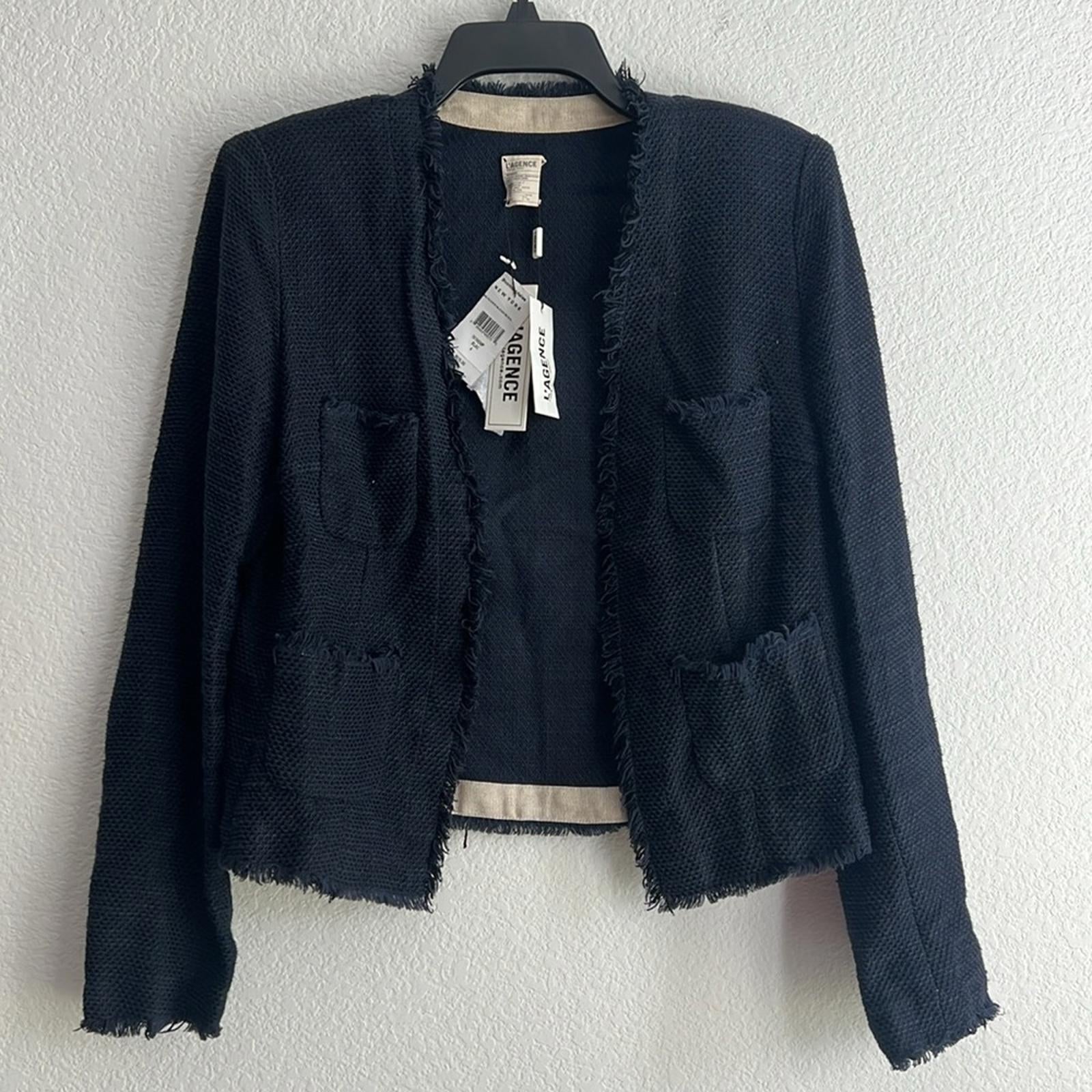 L'Agence Angelina Fringe Trim Blazer, NWT, Size 4