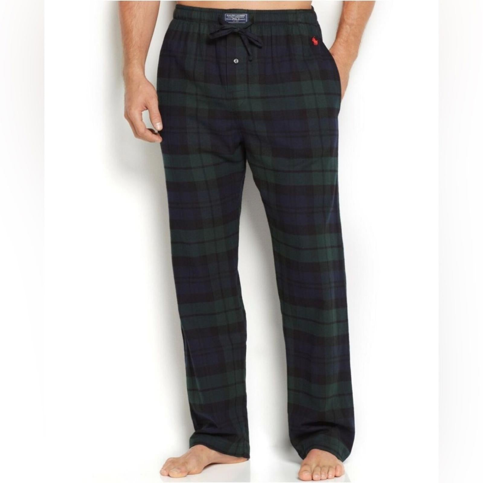 Polo Ralph Lauren Lounge Pants Flannel Sleepwear in Blue Green, Size S New w/Tag