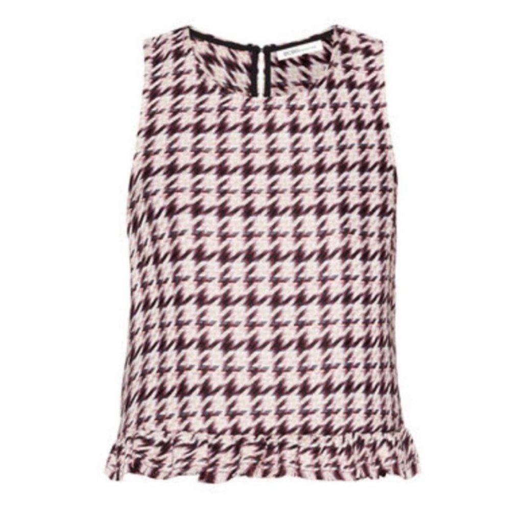 BCBGeneration Ruffle Hem Sleeveless Woven Top in Pink Red, Size XL