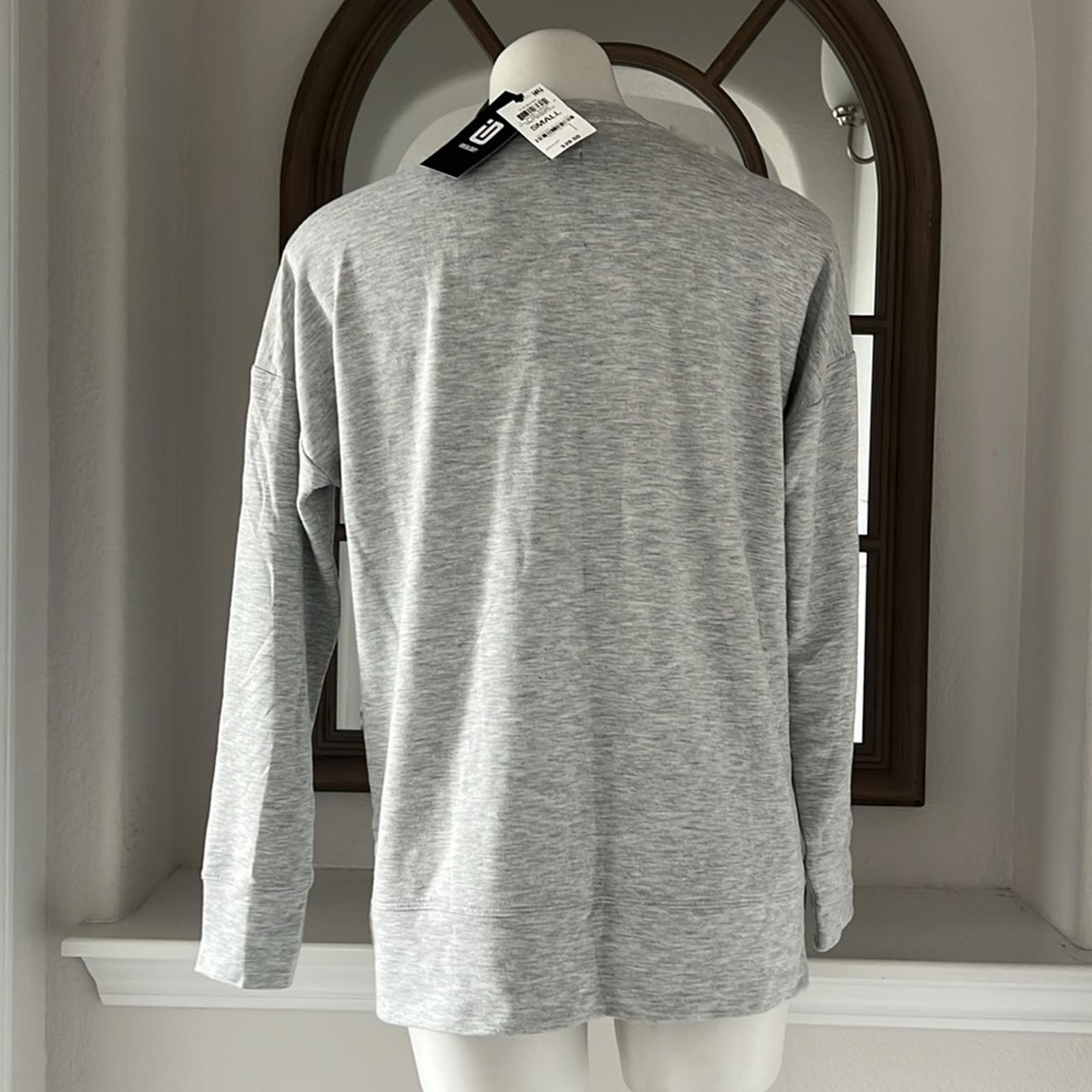 ID-Ideology Active Solid Crewneck Top in Grey, Size S New w/Tag $39.50