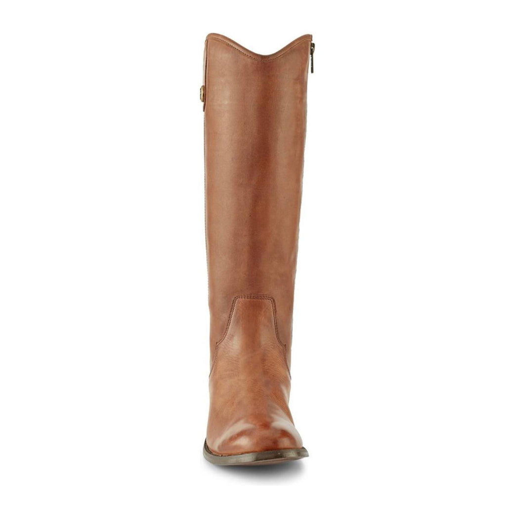 FRYE Leather Tall Boots in Cognac Brown, Western Inside Zip Size 5 NEW