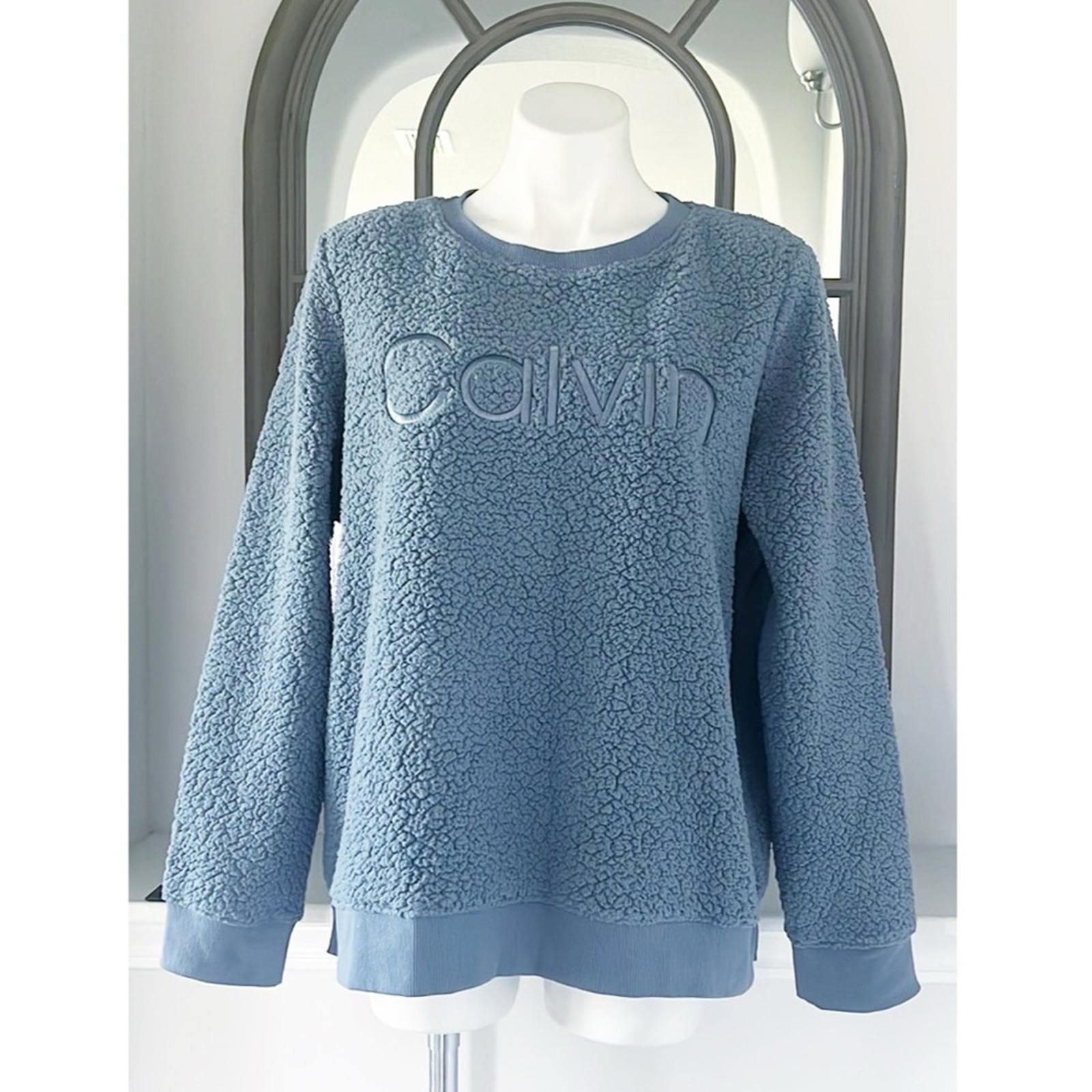 NEW Calvin Klein Sherpa Pullover in Blue, Size L New without Tag