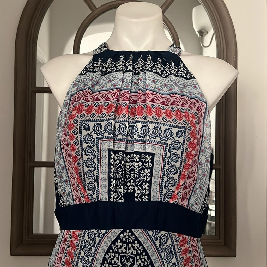 Sandra Darren Halter Sundress w/Handkerchief Hem, Size 16