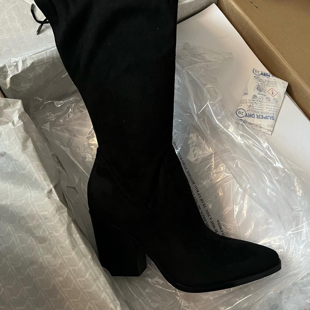 Marc Fisher Okun Thigh High Boots in Black, Size 5 New in Box EXCELLENT!