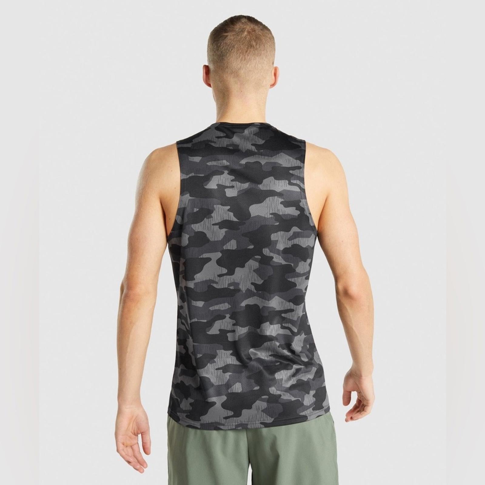 NWT Gymshark Men’s Arrival Tank Top, Slim Fit in Grey & Black Size S New w/Tag