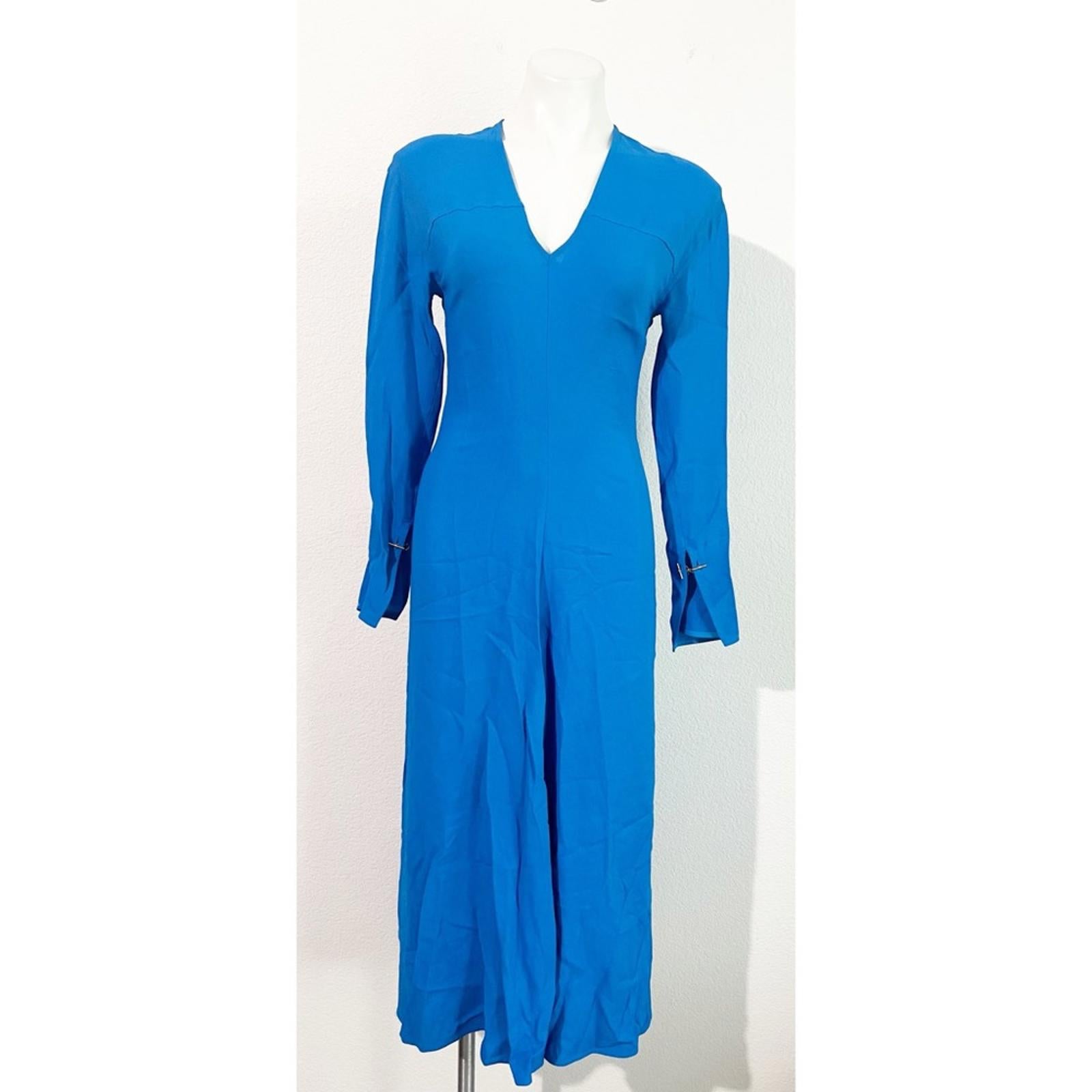 Victoria Beckham Cady Fit & Flare Midi Dress in Blue, NWT, Size 2 Retail $1,250