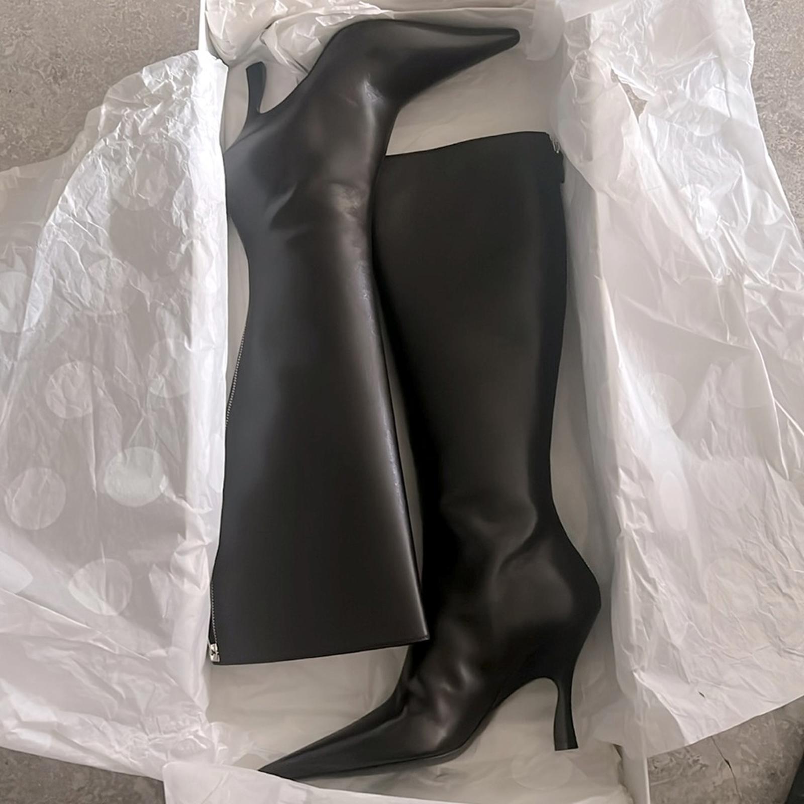 Stella McCartney Elsa Knee-High Heeled Boots in Coffee Brown, NWT, Size 38 $1350