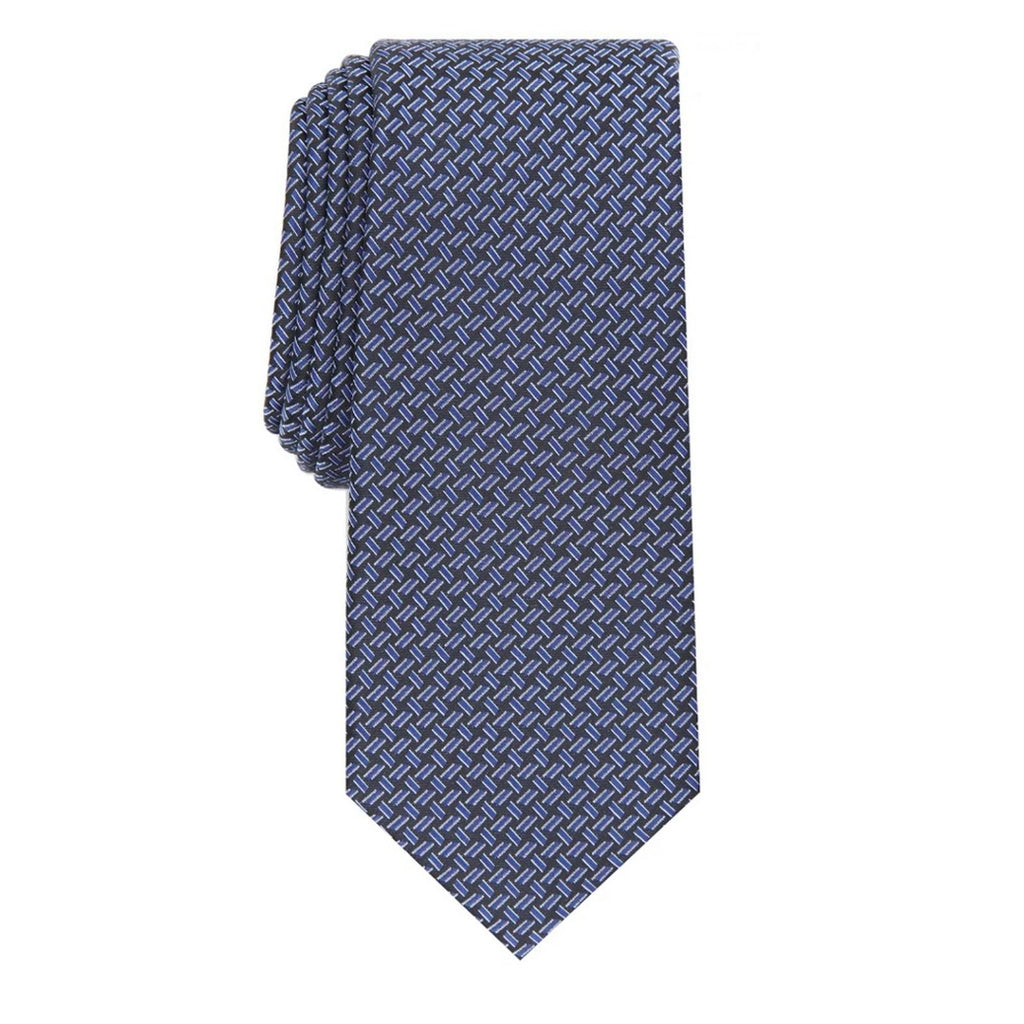 ALFANI Silk Kingsley Printed Tie, Navy New w/Tag