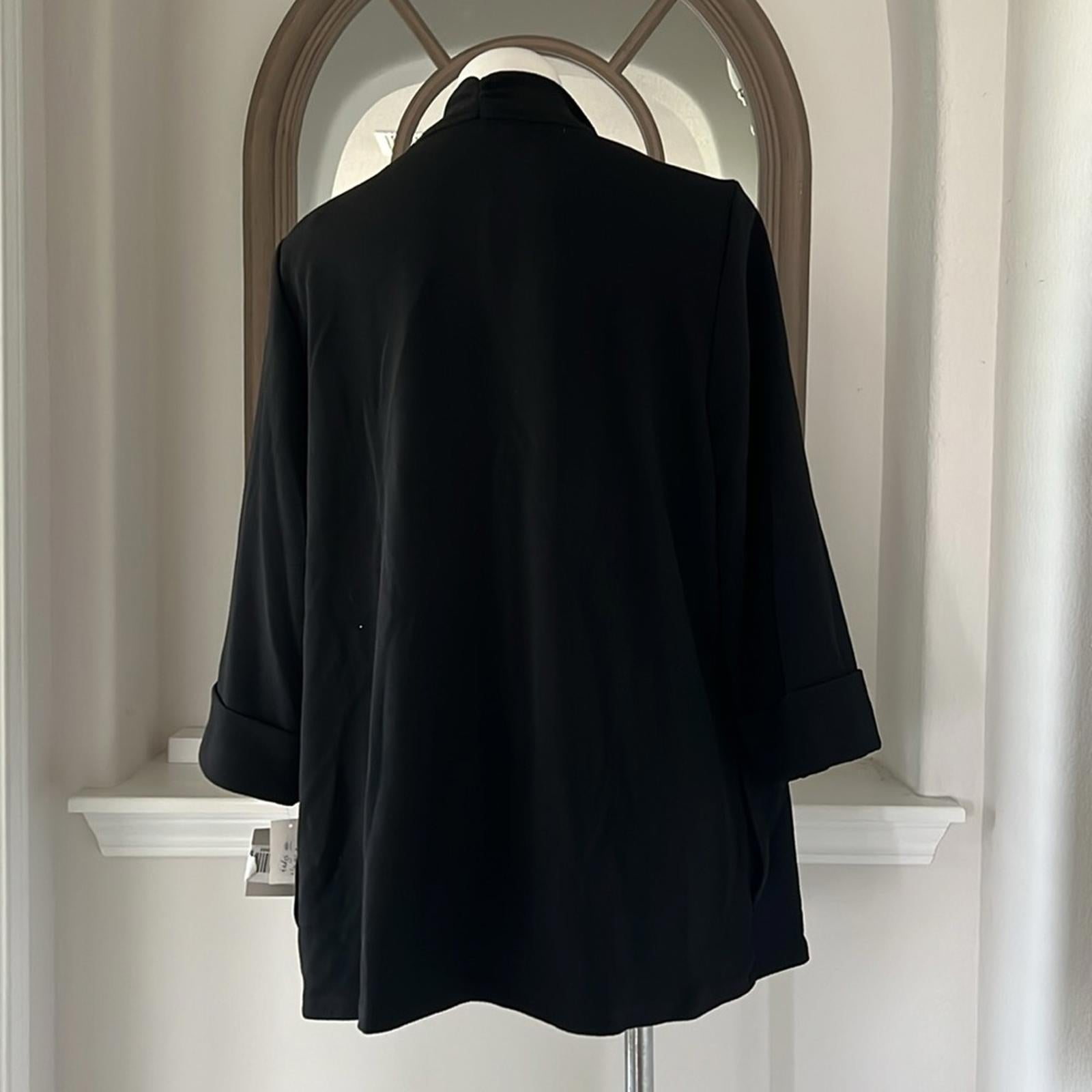 KASPER Plus Size Open-Front Cardigan in Black, Size 1X New w/Tag $109