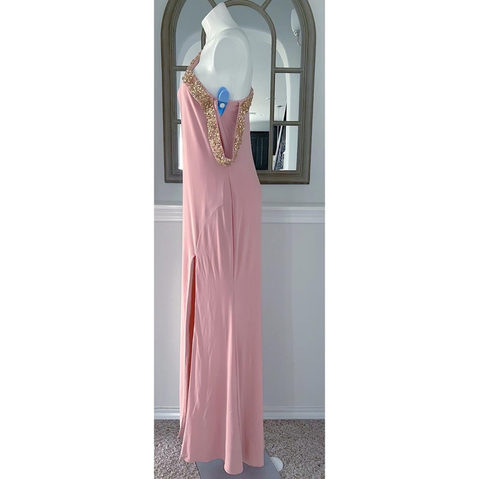 Mac Duggal Beaded Drop Shoulder Jersey Gown, Size 12 New with Tag