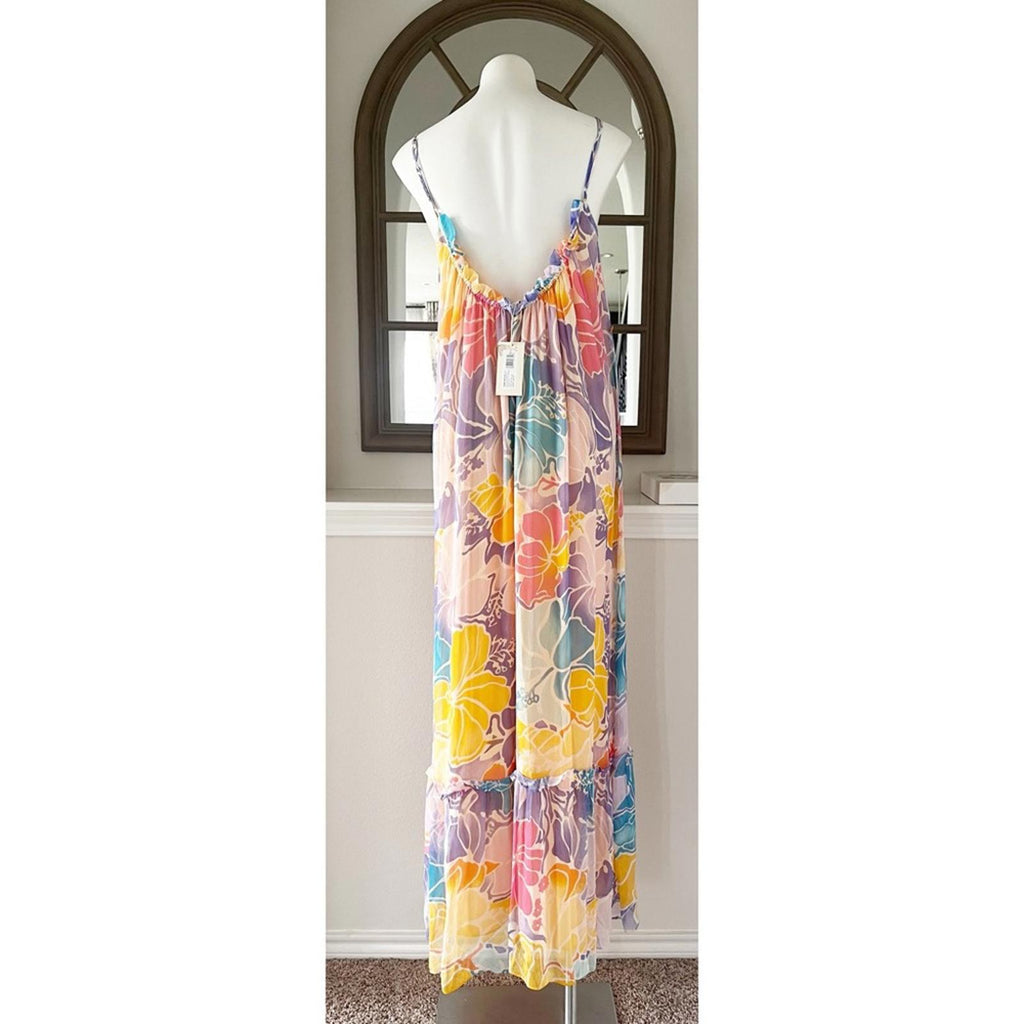 Ramy Brook Ivy Printed Silk Tiered Maxi Dress, Palav, Size XS New w/Tag $585