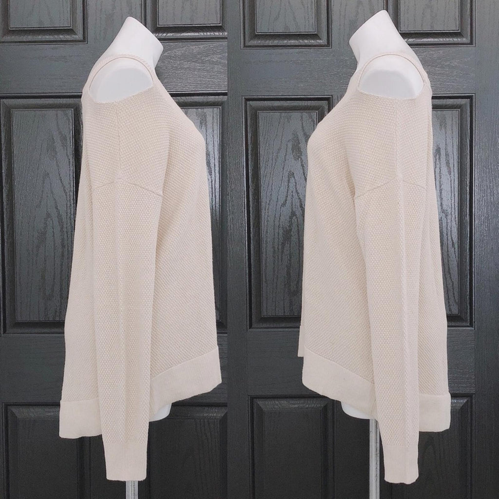 Michael Kors Waffle Knit Sweater, Knit Cut-Out Pullover Size L