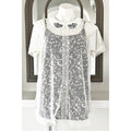 Next 2-Piece PeterPan Embelished Collar Mesh Blouse & Camisole Size UK 18, US 14