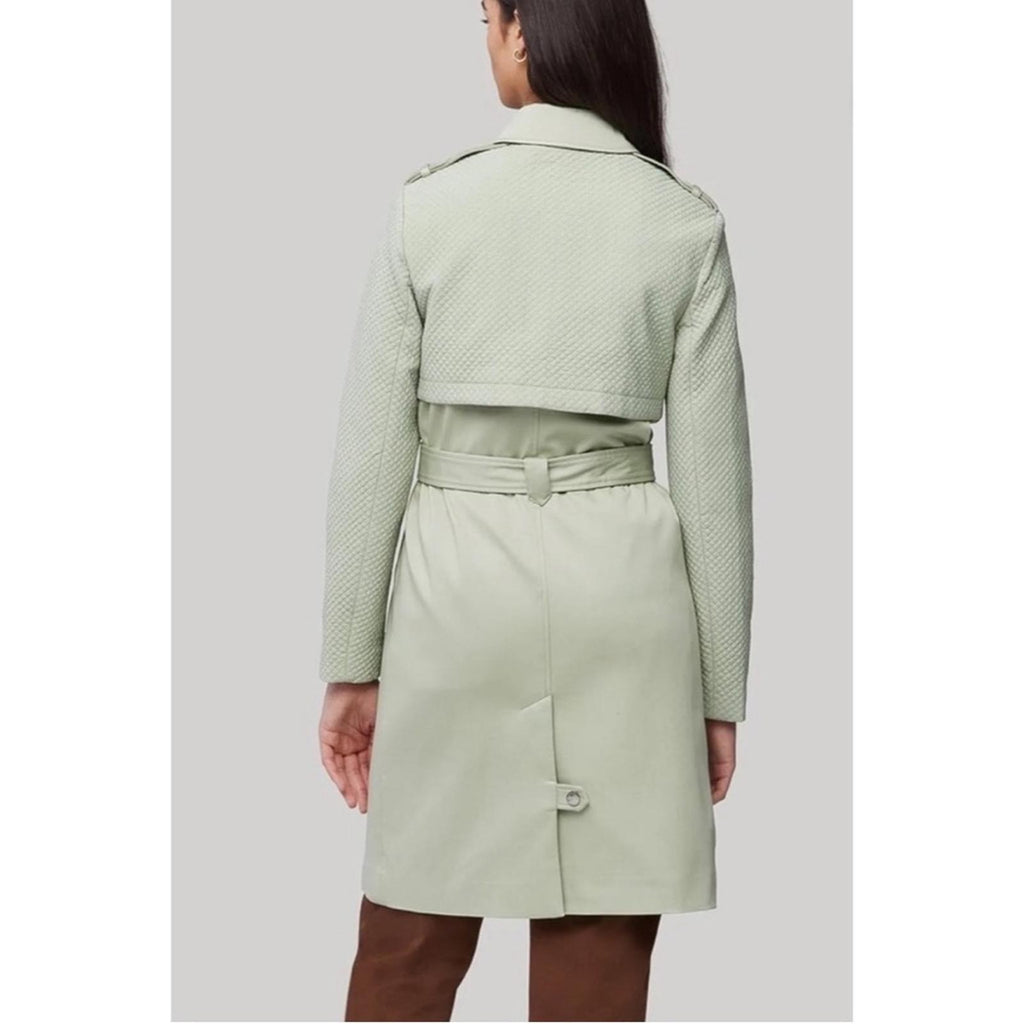 SOIA+KYO "Kya" Trench Coat w/Quilted Sleeves XL New w/Tag + Hanger Retail $445