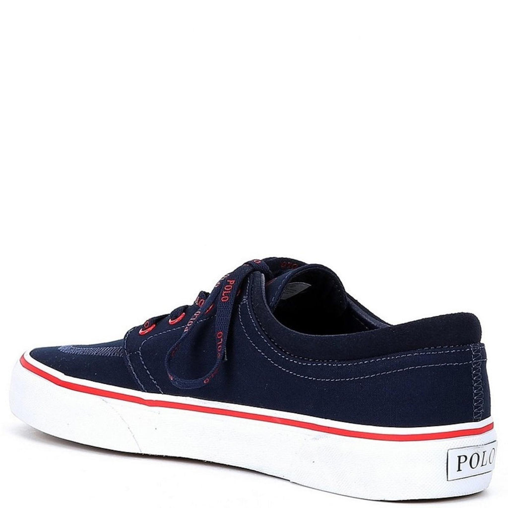 NWT Polo Ralph Lauren Men's Faxon x Logo Lace-Up Canvas Sneakers Navy, Size 10