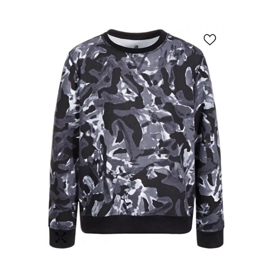 ID Ideology Black & White Waves, Long Sleeve w/Crewneck, Pullover Boys XL NWT