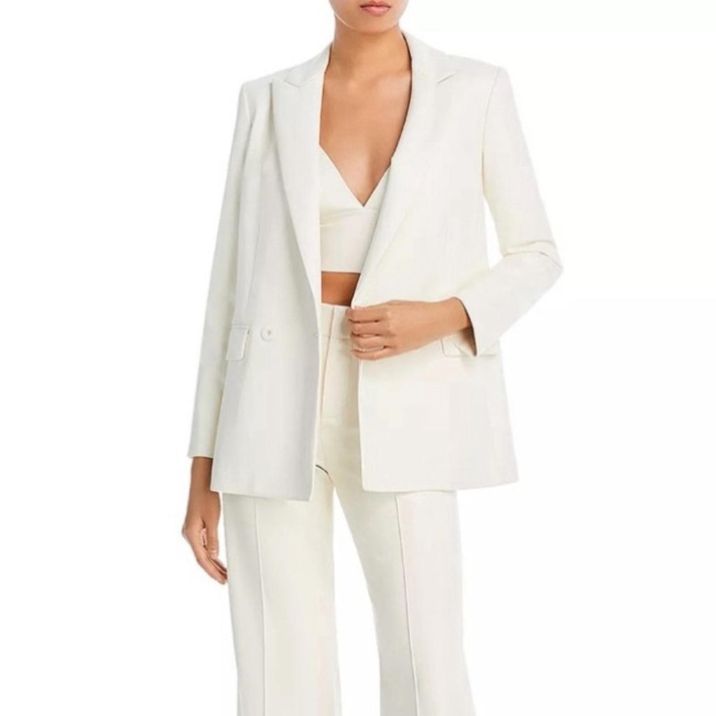 Alice+Olivia Warm One-Button Faux Leather Blazer, Size 4 New w/Tag $495 SOLD OUT