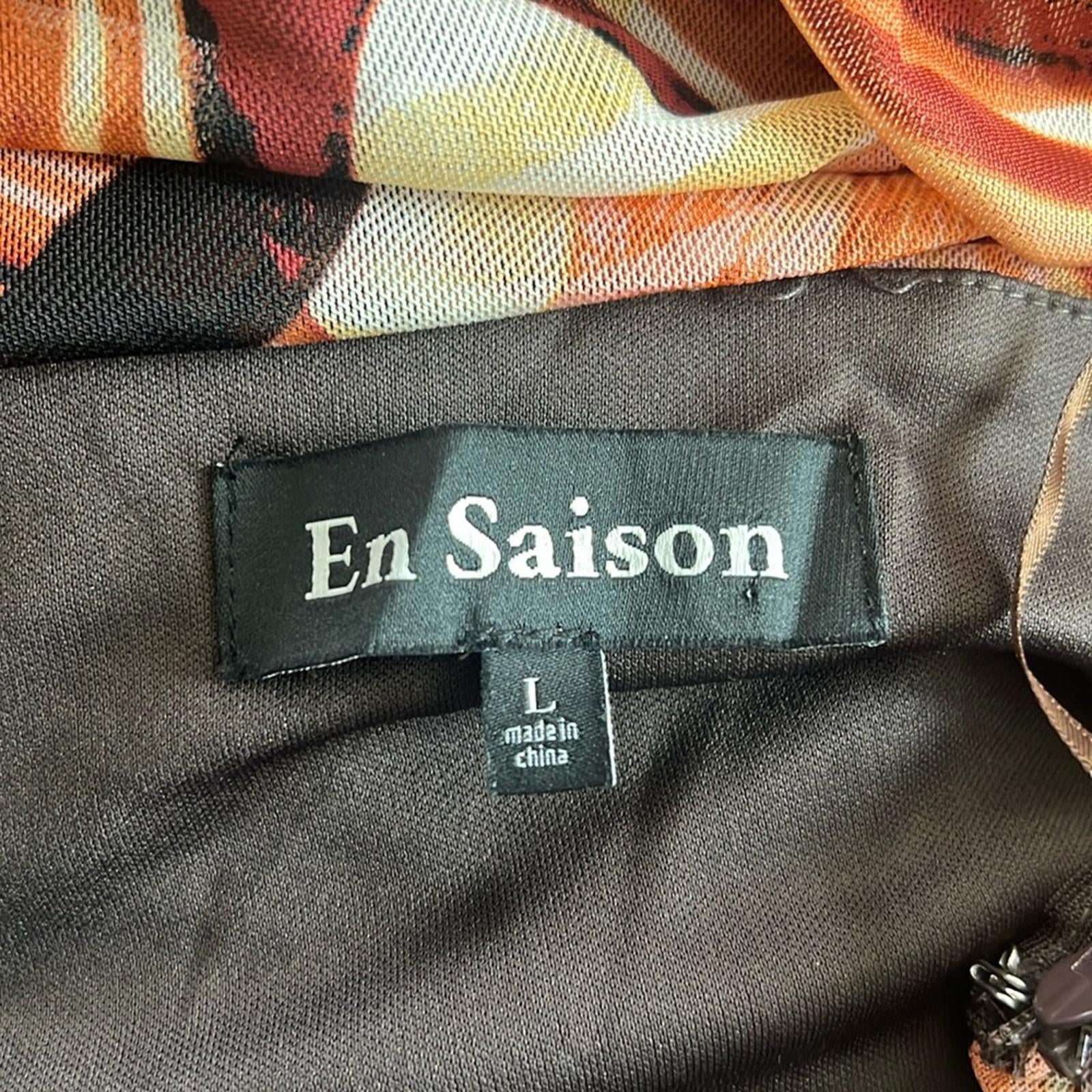 New EN SAISON Esther Ruched Cut-Out Midi Dress in Brown Size L NWOT Retail $136