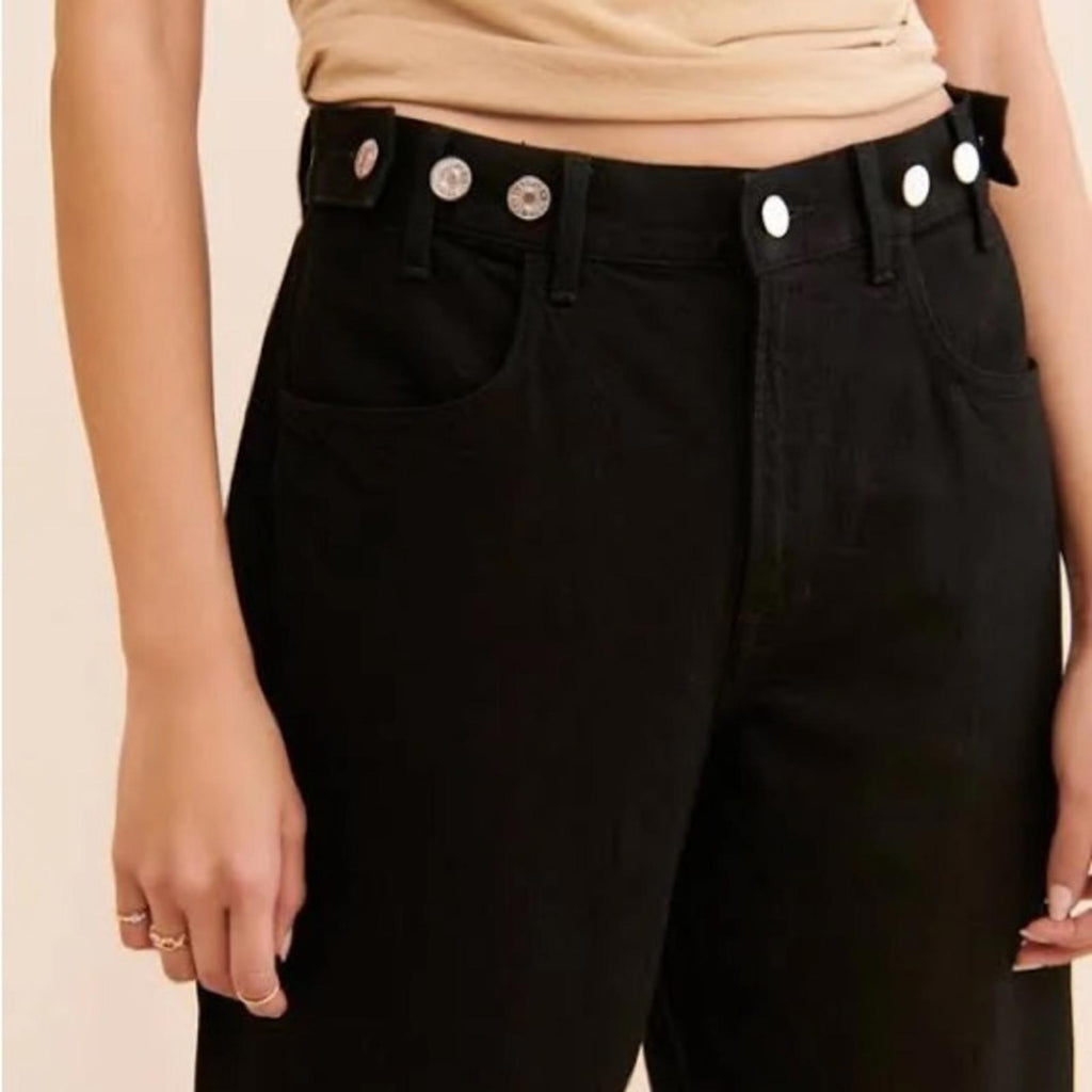 Anthropologie’s Edwin Maiia Cropped Wide Leg Jeans, Black Size S New w/Tag $228